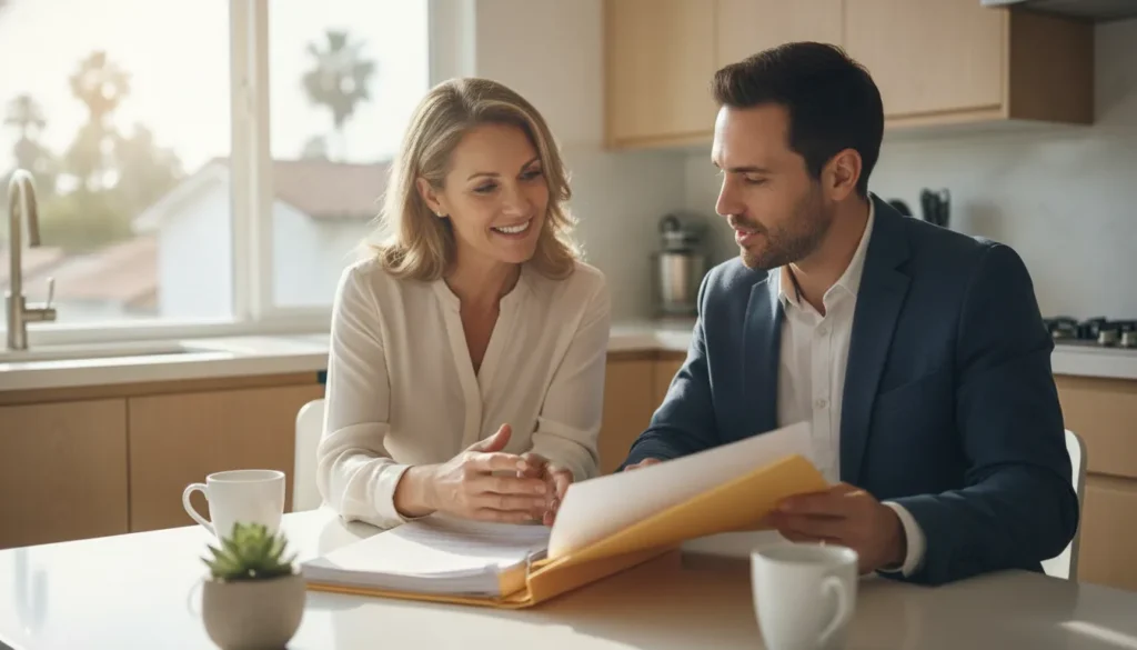 California rental property owner reviewing lease requirements with a property manager