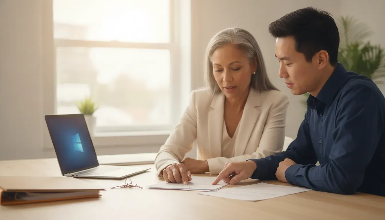 California landlord and property manager reviewing a tenant background check application