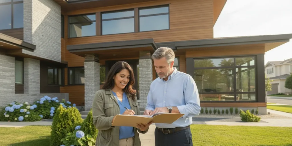 Property manager discussing rental home management with an Ontario property owner